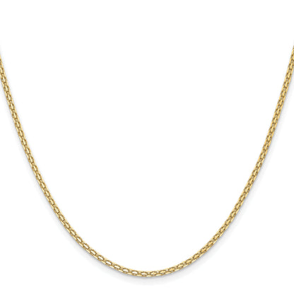 14K Yellow Gold 24 Inch 1.8mm Lightweight Flat Bismark With Lobster Clasp Chain Necklace