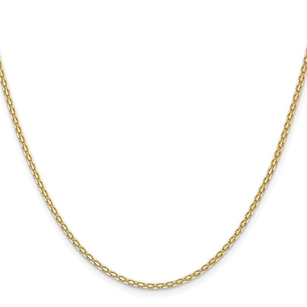 14K Yellow Gold 16 Inch 1.8mm Lightweight Flat Bismark With Lobster Clasp Chain Necklace