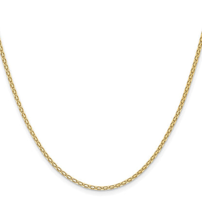 14K Yellow Gold 16 Inch 1.8mm Lightweight Flat Bismark With Lobster Clasp Chain Necklace