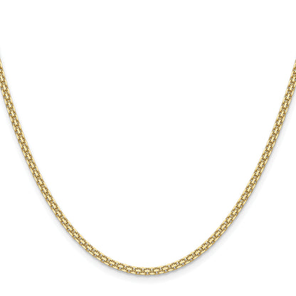 24 Inch 14K Yellow Gold 2.2mm Lightweight Flat Bismark Chain Necklace