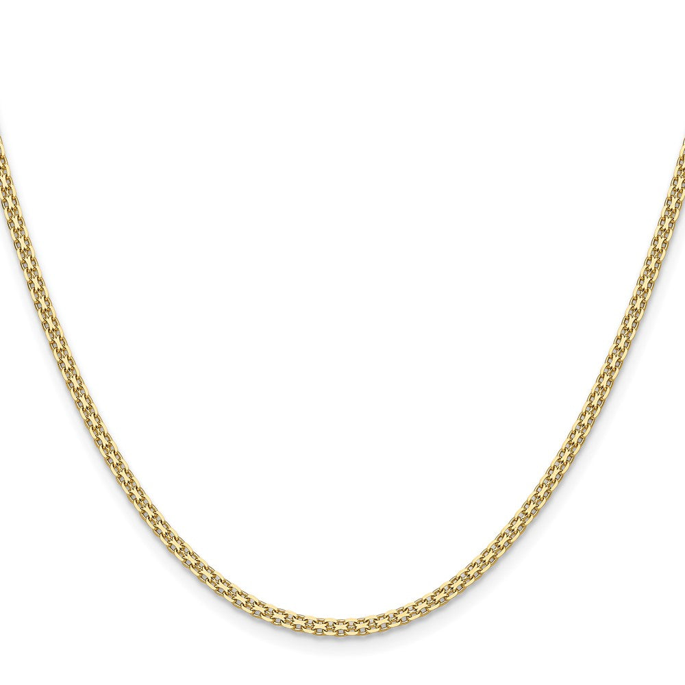 16 Inch 14K Yellow Gold 2.2mm Lightweight Flat Bismark Chain Necklace