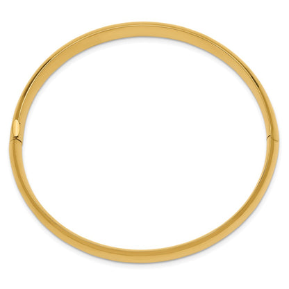 14K Yellow Gold 5/16 High Polished 8.00mm Hinged Oval Bangle Bracelet