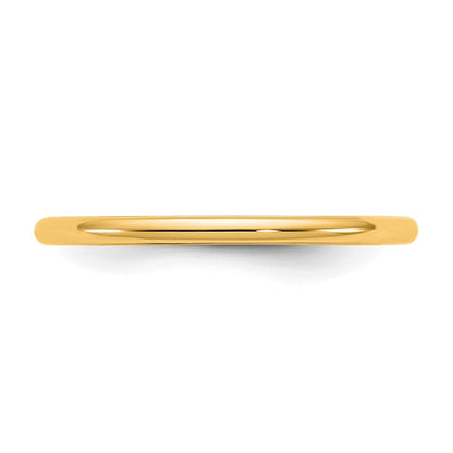 14K Yellow Gold 1.5mm Half Round Band