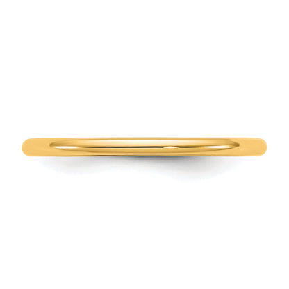 10K Yellow Gold 10Ky 1.5mm Half Round Band Size 9.5