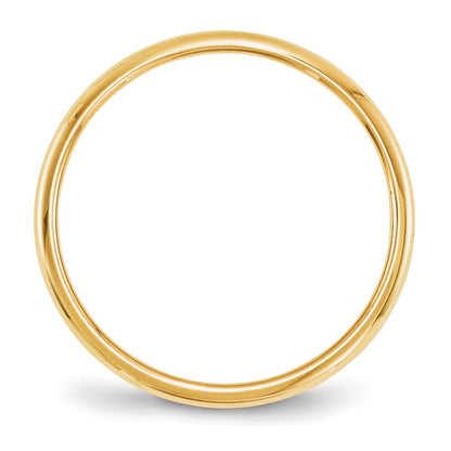 Solid 18K Yellow Gold 2mm Half Round Men's/Women's Wedding Band Ring Size 12.5