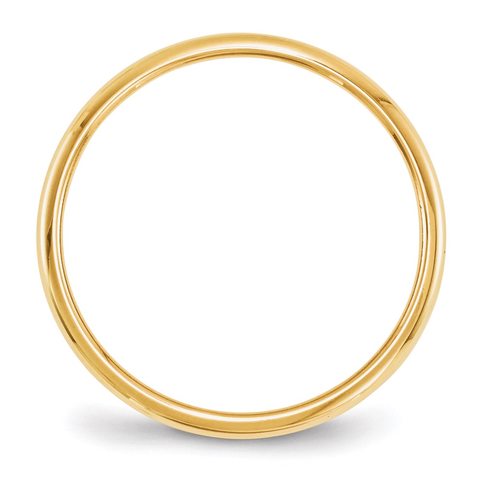14k Yellow Gold 2mm Half-Round Wedding Band Ring