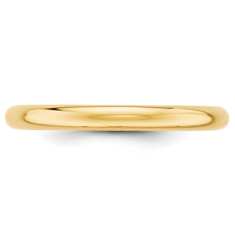 Solid 18K Yellow Gold 2.5mm Half Round Men's/Women's Wedding Band Ring Size 10