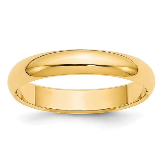 Solid 18K Yellow Gold 4mm Half-Round Wedding Men's/Women's Wedding Band Ring Size 10.5