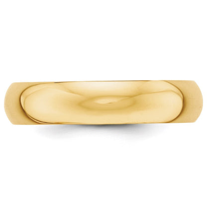 18k Yellow Gold 5mm Half-Round Wedding Band Ring