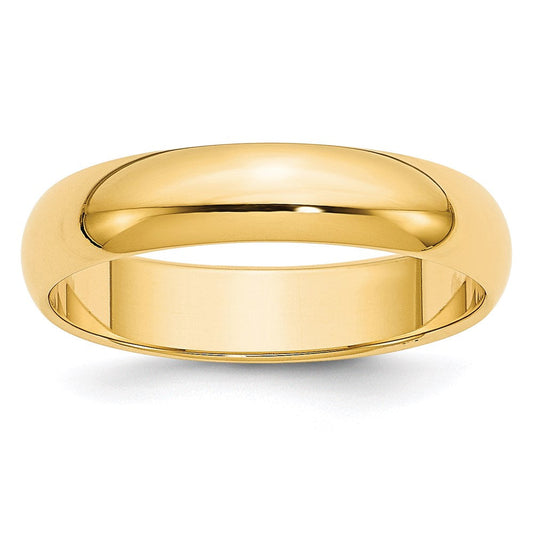 Solid 18K Yellow Gold 5mm Half-Round Wedding Men's/Women's Wedding Band Ring Size 4.5