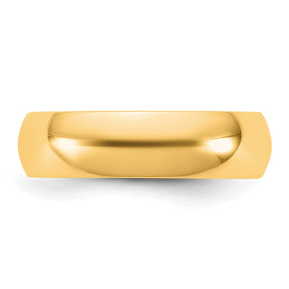 10K Yellow Gold 10Ky 5.5mm Half Round Band Size 7.5