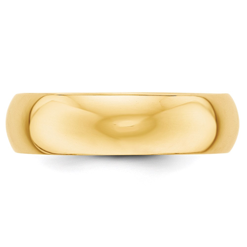Solid 18K Yellow Gold 6mm Half-Round Wedding Men's/Women's Wedding Band Ring Size 6.5