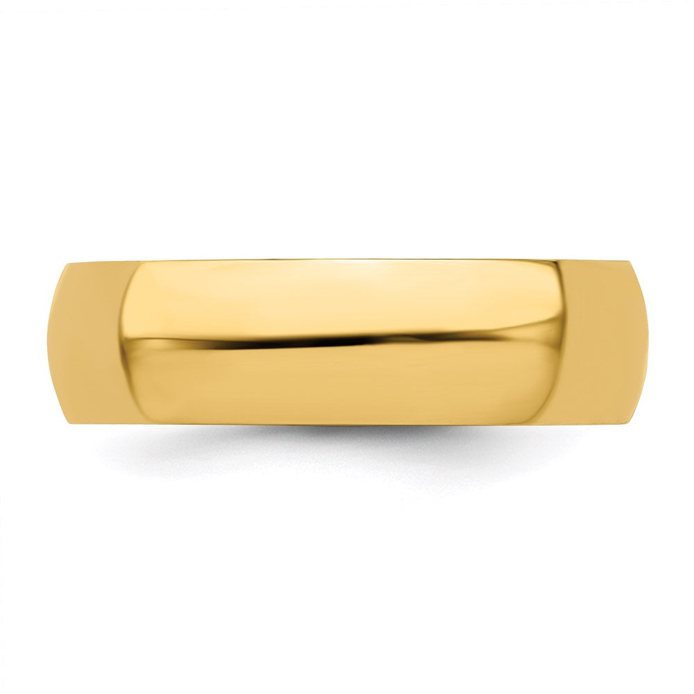 Solid 18K Yellow Gold 6mm Half-Round Wedding Men's/Women's Wedding Band Ring Size 6.5