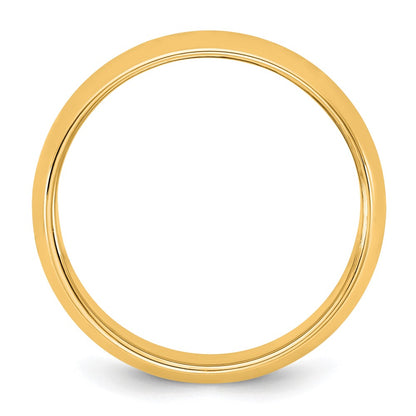 10K Yellow Gold 10Ky 6.5mm Half Round Band Size 10.5