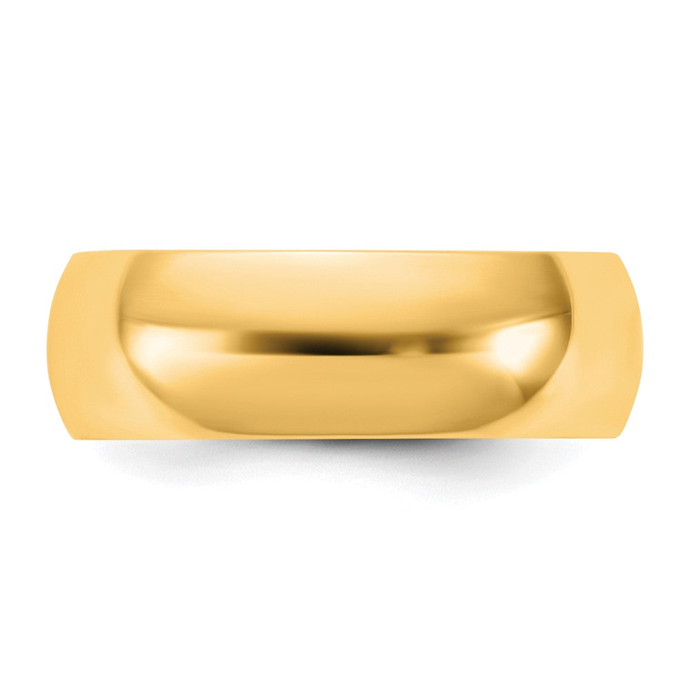 14K Yellow Gold 6.5mm Half Round Band
