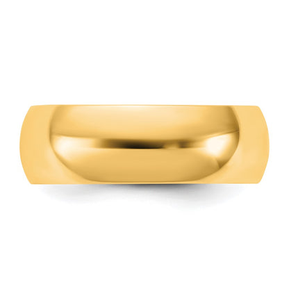 14K Yellow Gold 6.5mm Half Round Band