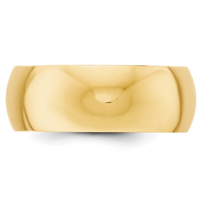 Solid 18K Yellow Gold 8mm Half-Round Wedding Men's/Women's Wedding Band Ring Size 11.5