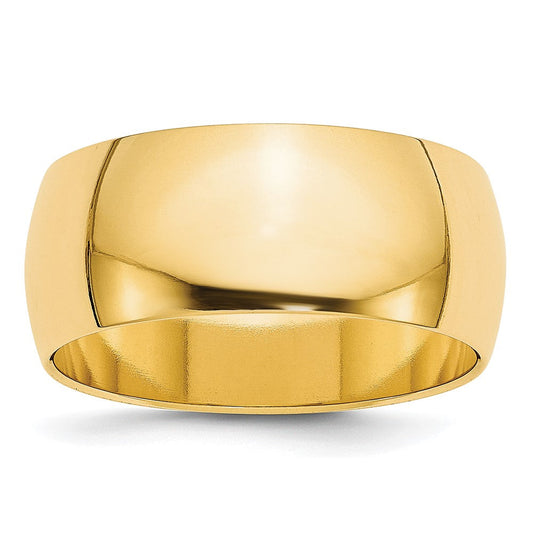 18k Yellow Gold 8mm Half-Round Wedding Band Ring