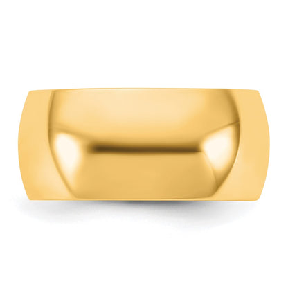 14K Yellow Gold 9mm Half Round Band
