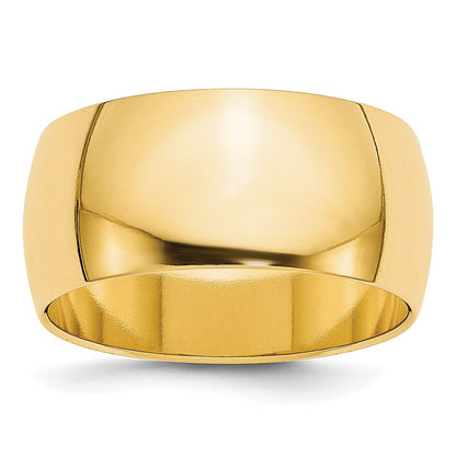 14K Yellow Gold 9mm Half Round Band