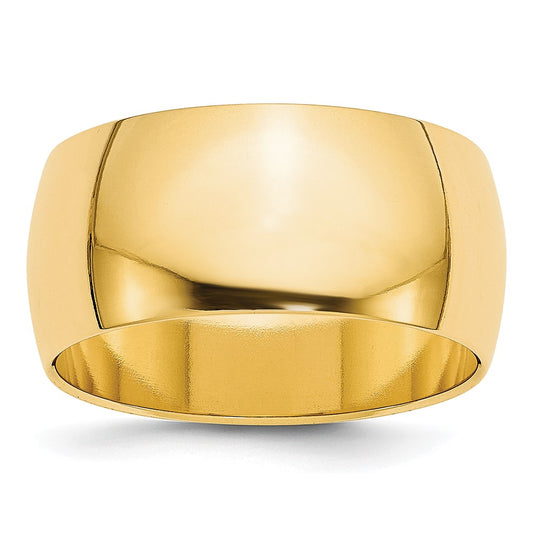 14K Yellow Gold 9mm Half Round Band