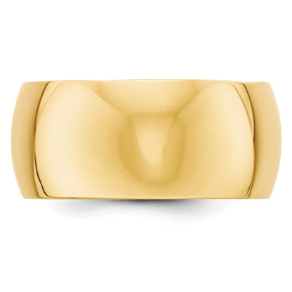 Solid 18K Yellow Gold 10mm Half Round Men's/Women's Wedding Band Ring Size 10