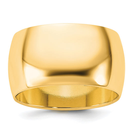 14K Yellow Gold 11mm Half Round Band