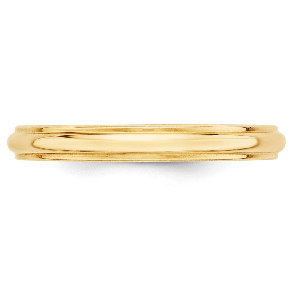 Solid 18K Yellow Gold 3mm Half Round with Edge Men's/Women's Wedding Band Ring Size 13