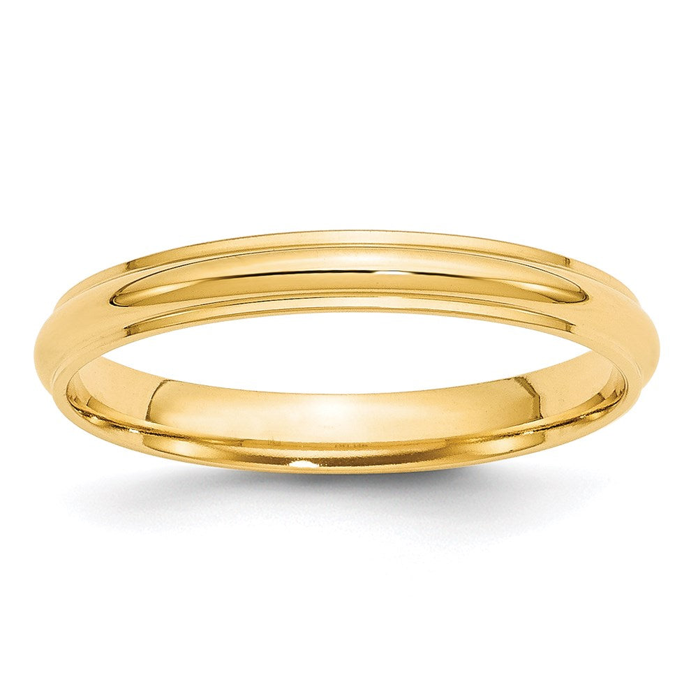 Solid 18K Yellow Gold 3mm Half Round with Edge Men's/Women's Wedding Band Ring Size 13