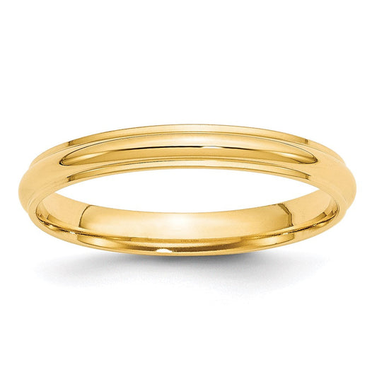 Solid 18K Yellow Gold 3mm Half Round with Edge Men's/Women's Wedding Band Ring Size 13