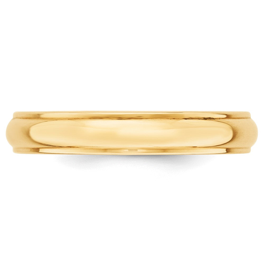 18k Yellow Gold 4mm Half Round with Edge Wedding Band Ring