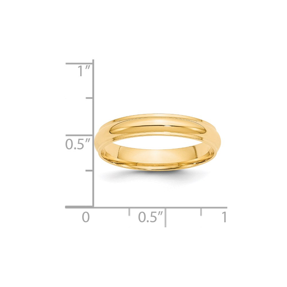 Solid 18K Yellow Gold 4mm Half Round with Edge Men's/Women's Wedding Band Ring Size 13.5