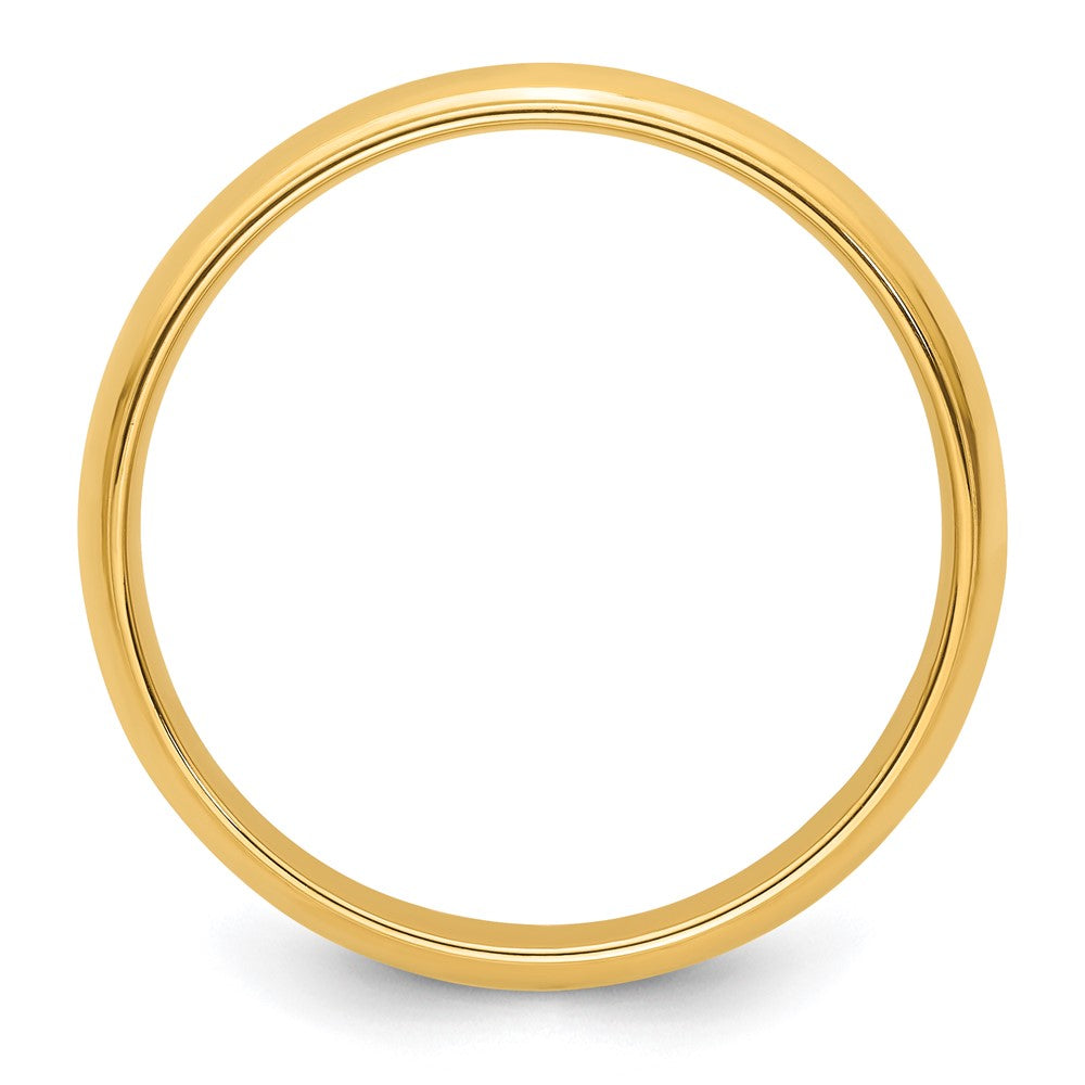 14k Yellow Gold 5mm Half Round with Edge Wedding Band Ring