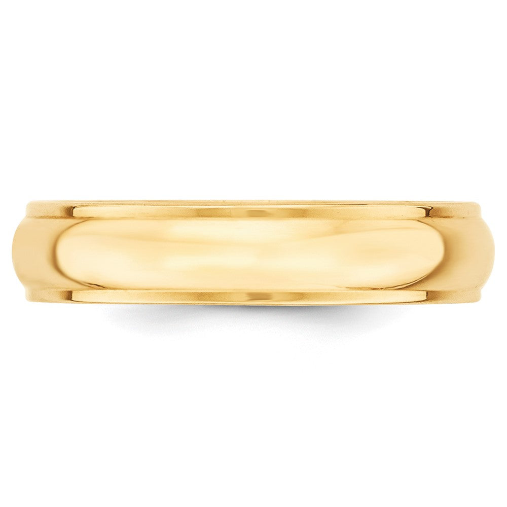 18k Yellow Gold 5mm Half Round with Edge Wedding Band Ring