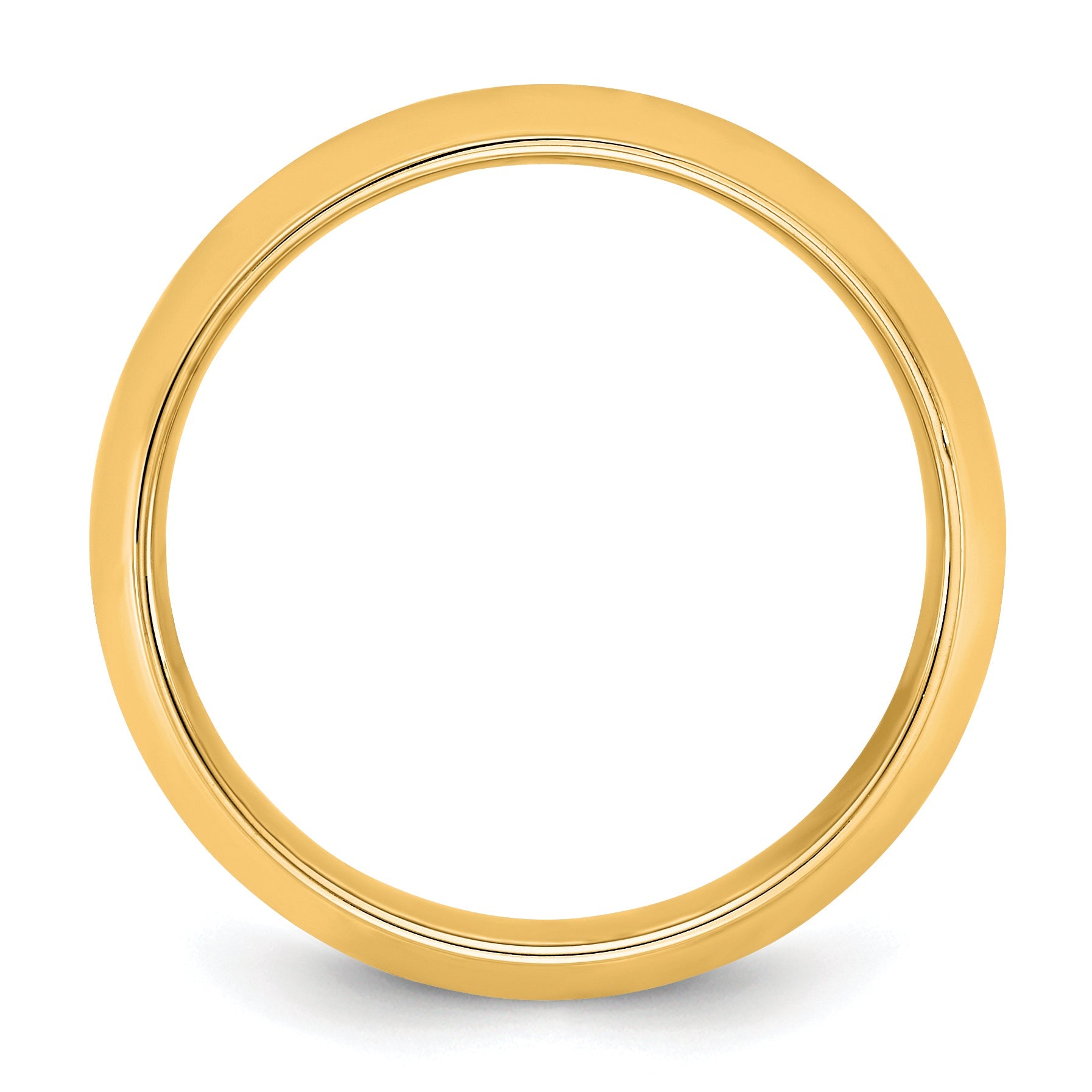 10K Yellow Gold 10Ky 7mm Half Round With Edge Band Size 13.5