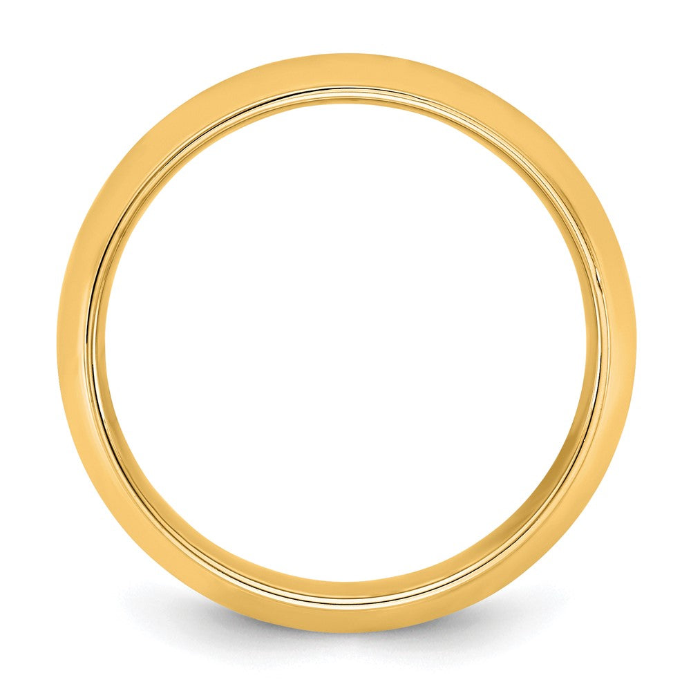 10K Yellow Gold 10Ky 7mm Half Round With Edge Band Size 10.5