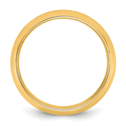 10K Yellow Gold 10Ky 7mm Half Round With Edge Band Size 4.5