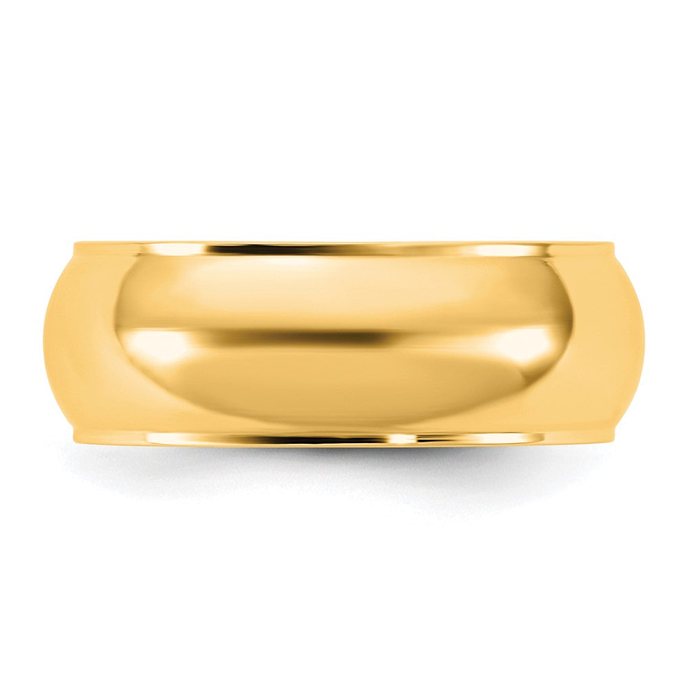 10K Yellow Gold 10Ky 7mm Half Round With Edge Band Size 10.5