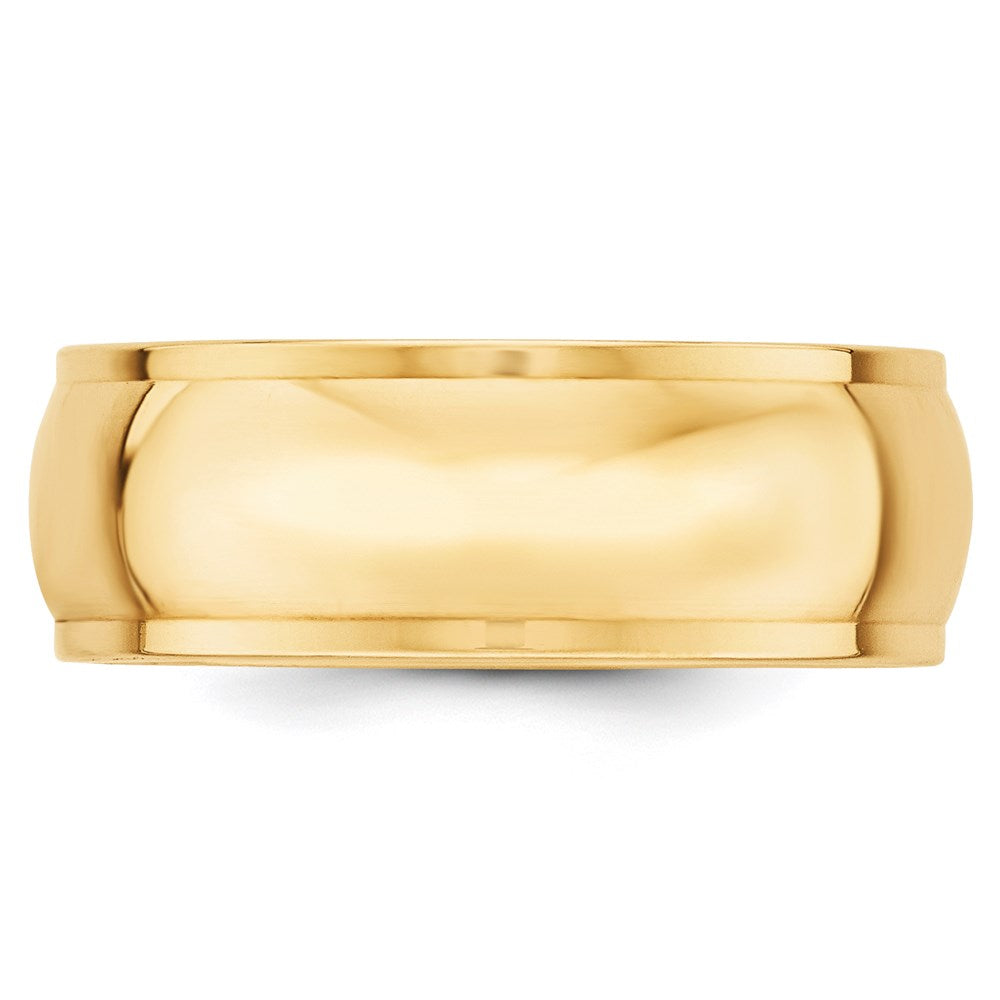 Solid 18K Yellow Gold 8mm Half Round with Edge Men's/Women's Wedding Band Ring Size 9.5