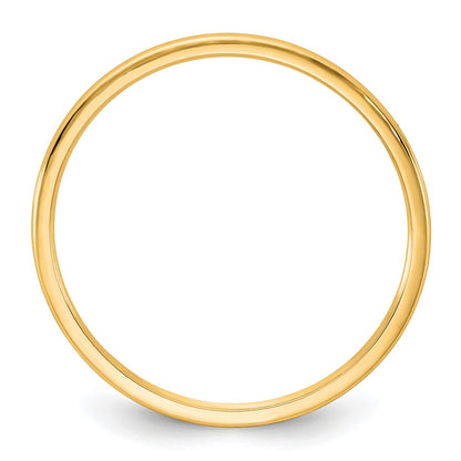 10K Yellow Gold 10Ky 1mm Lightweight Half Round Band Size 12.5