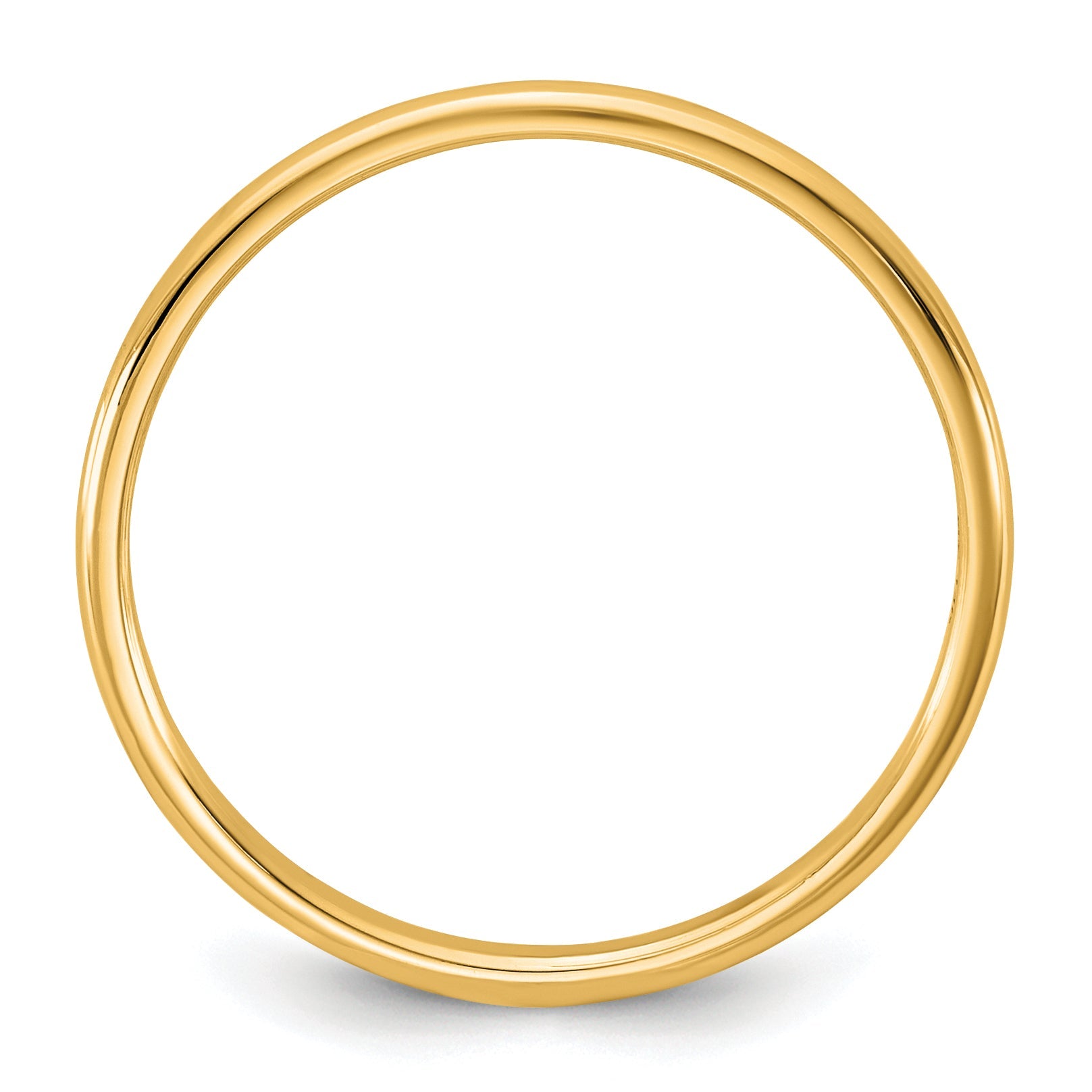 10K Yellow Gold 10Ky 1.5mm Lightweight Half Round Band Size 5.5