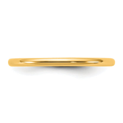 10K Yellow Gold 10Ky 1.5mm Lightweight Half Round Band Size 7