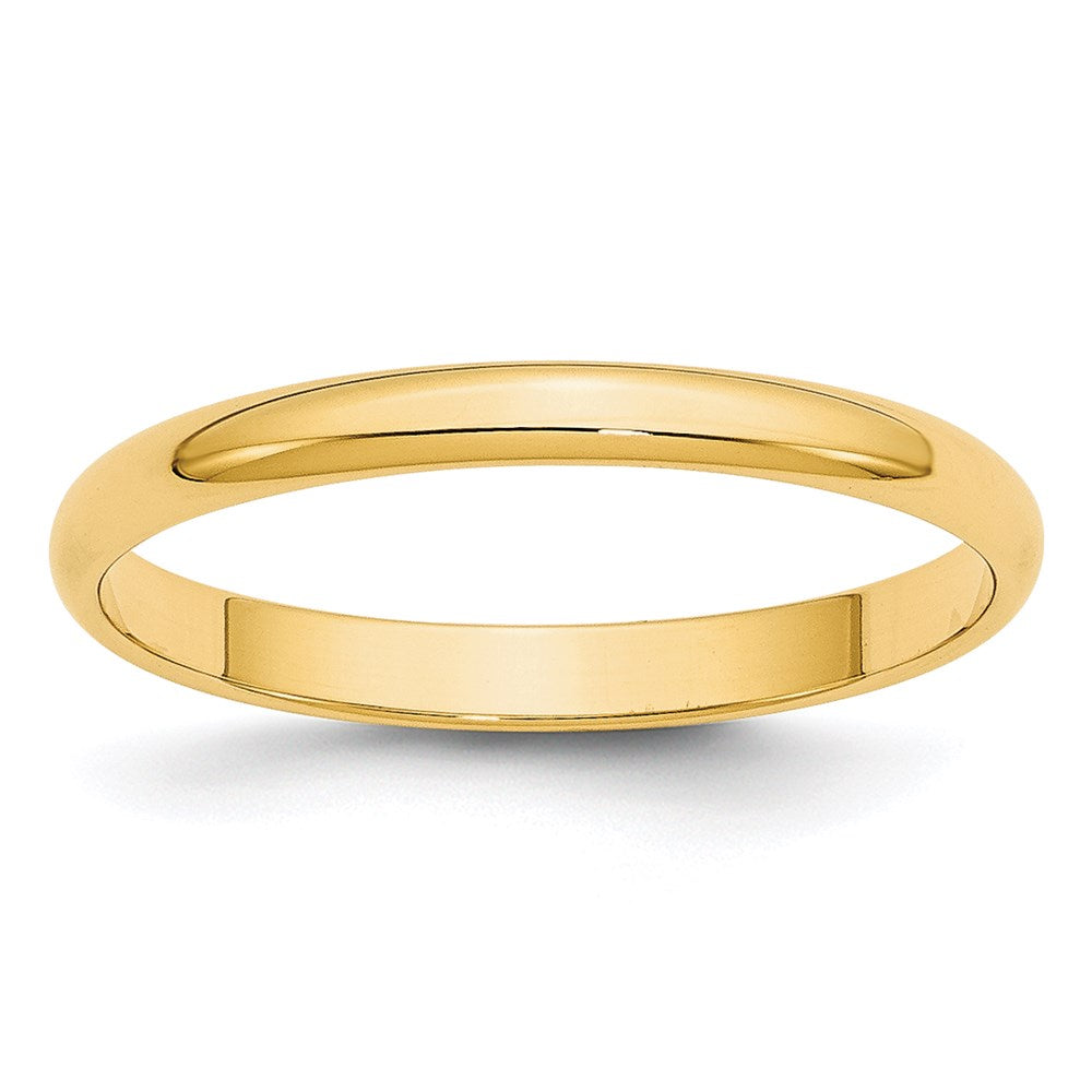 Solid 18K Yellow Gold 2.5mm Light Weight Half Round Men's/Women's Wedding Band Ring Size 10