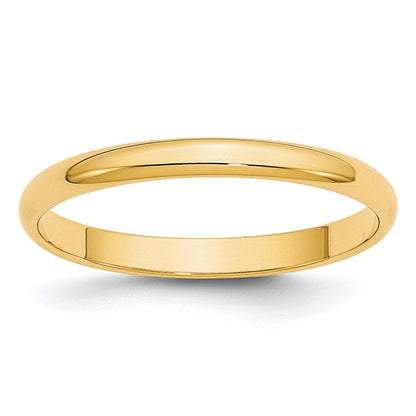 Solid 18K Yellow Gold 2.5mm Light Weight Half Round Men's/Women's Wedding Band Ring Size 10