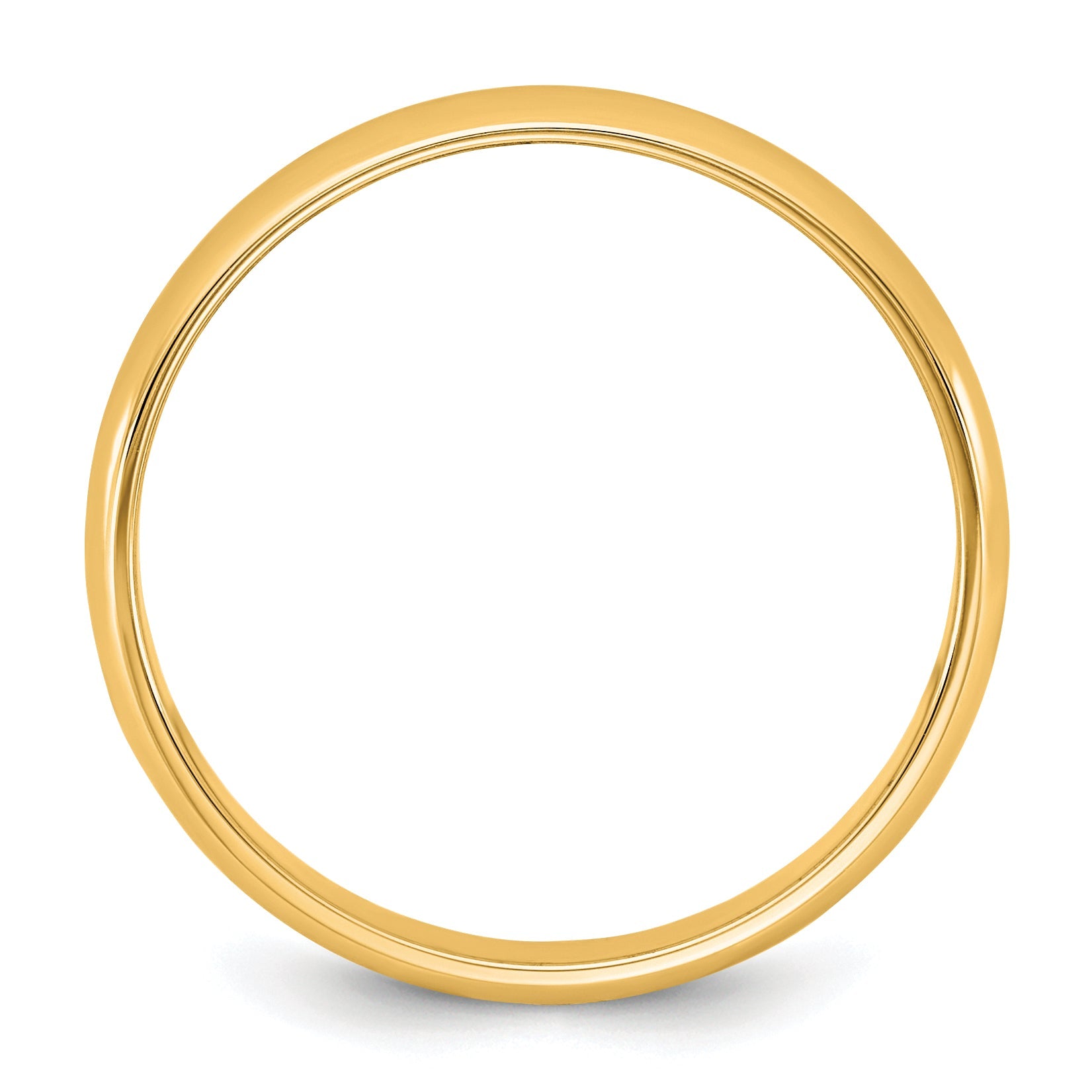 10K Yellow Gold 10Ky 3.5mm Lightweight Half Round Band Size 8.5
