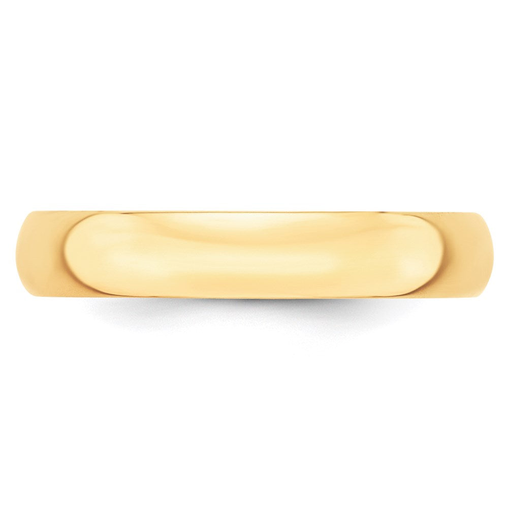 14k Yellow Gold 4mm Lightweight Half Round Wedding Band Ring