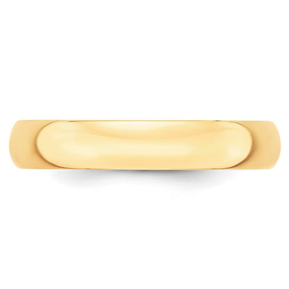 14k Yellow Gold 4mm Lightweight Half Round Wedding Band Ring
