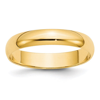 Solid 18K Yellow Gold 4mm Light Weight Half Round Men's/Women's Wedding Band Ring Size 10