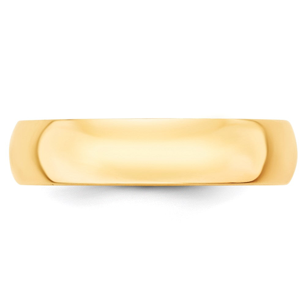 14K Yellow Gold 5mm Lightweight Half Round Wedding Band Size 10.5