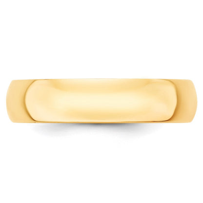 Solid 18K Yellow Gold 5mm Light Weight Half Round Men's/Women's Wedding Band Ring Size 10